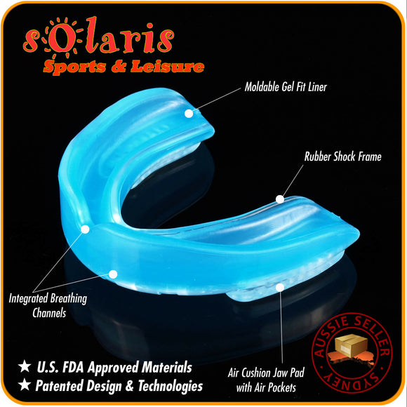 2x Adult Mouthguard Air Cushion Jaw Pad Gel Liner Rubber Shock Frame Mouth Guard