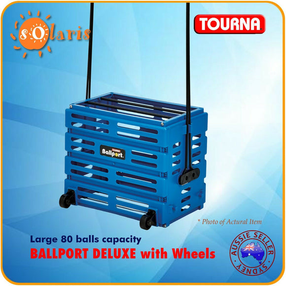 TOURNA BALLPORT Deluxe with Wheels Tennis Ball Pickup Basket - BLUE