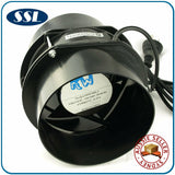 150mm 6 inches Inline Exhaust ‎Fan w/ Cast Alloy Motor Housing & PVC Duct Flange