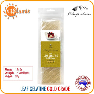 12 X 2g Leaf Gelatine Sheets Gold Grade 200 Bloom Strength Made in Germany