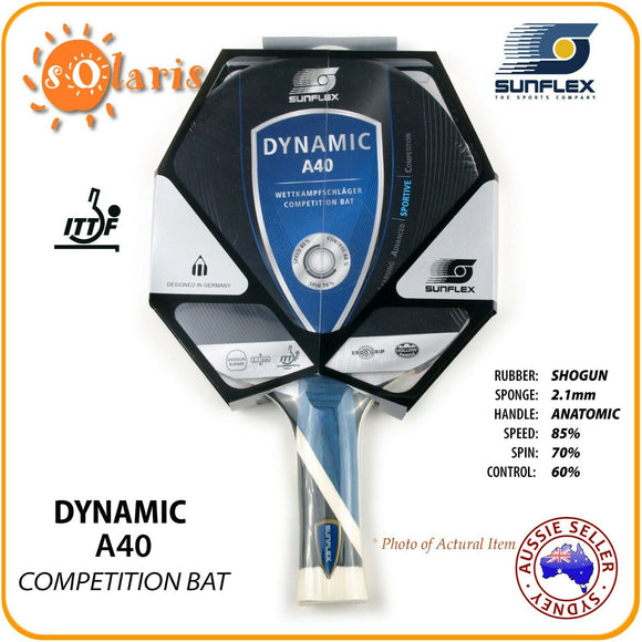 SUNFLEX DYNAMIC A40 Competition Bat ITTF Approved Table Tennis Bat Hollow Handle
