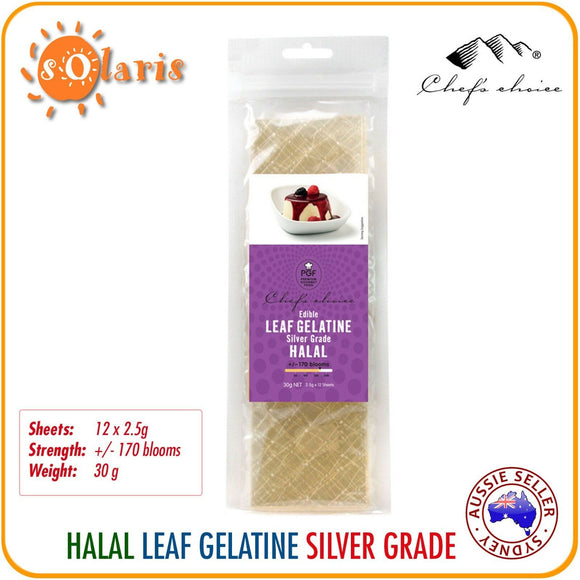 12 X 2.5g HALAL Leaf Gelatine Silver Grade Bovine Hide Gelatin Made in Germany