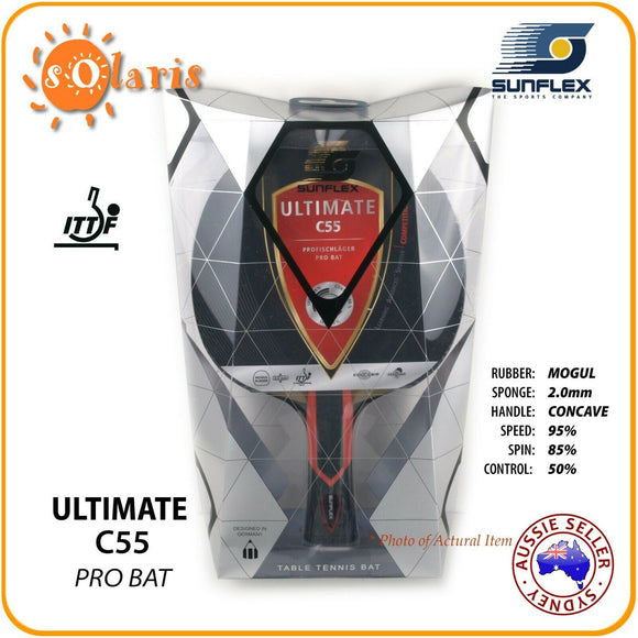 SUNFLEX ULTIMATE C55 Professional Bat ITTF Table Tennis Bat Shock-Absorber Tube