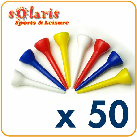 50 x Plastic Golf Tees 42 mm (1 5/8 in) Multi Colors