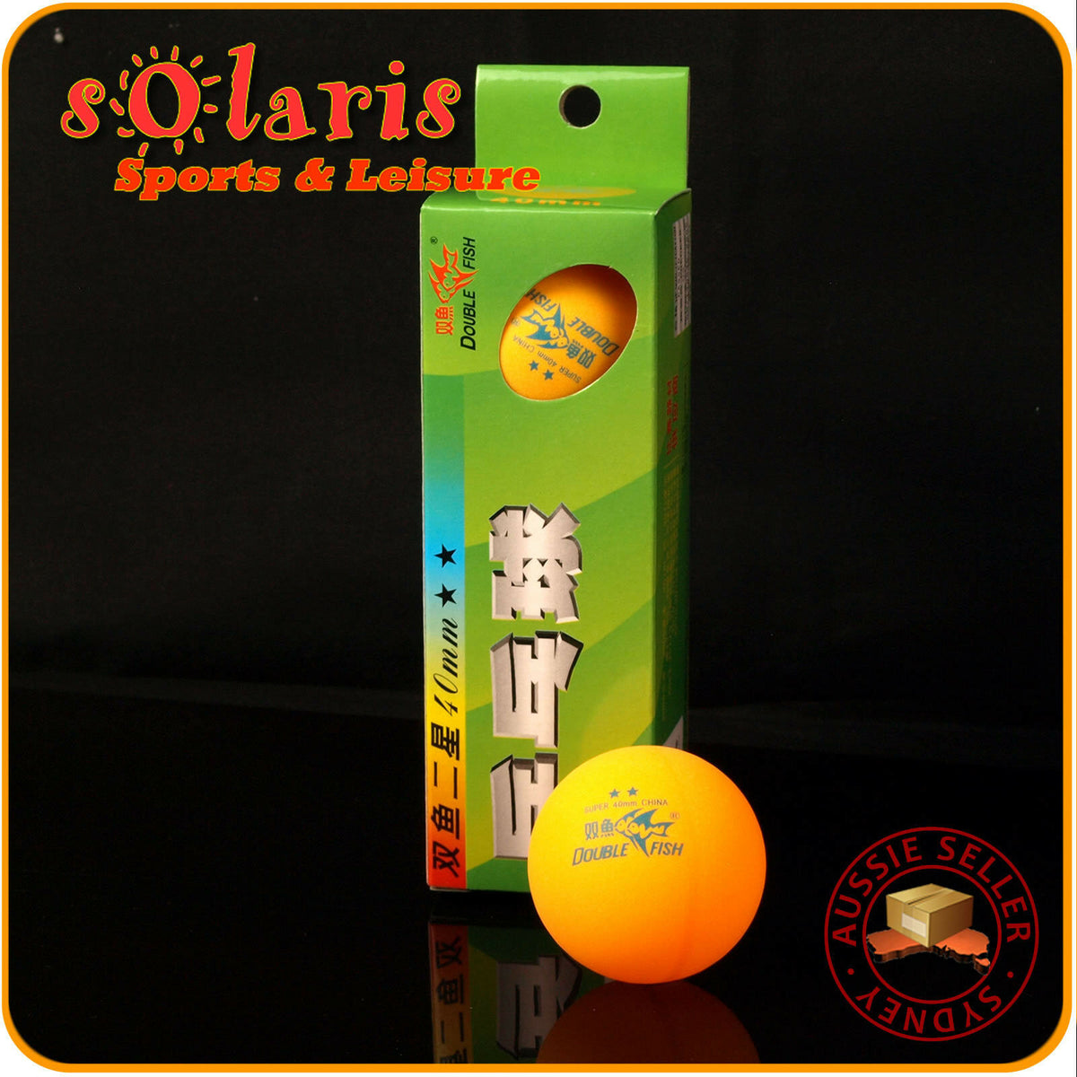 12x Double Fish 2Star 40mm Table Tennis Balls Orange Solaris