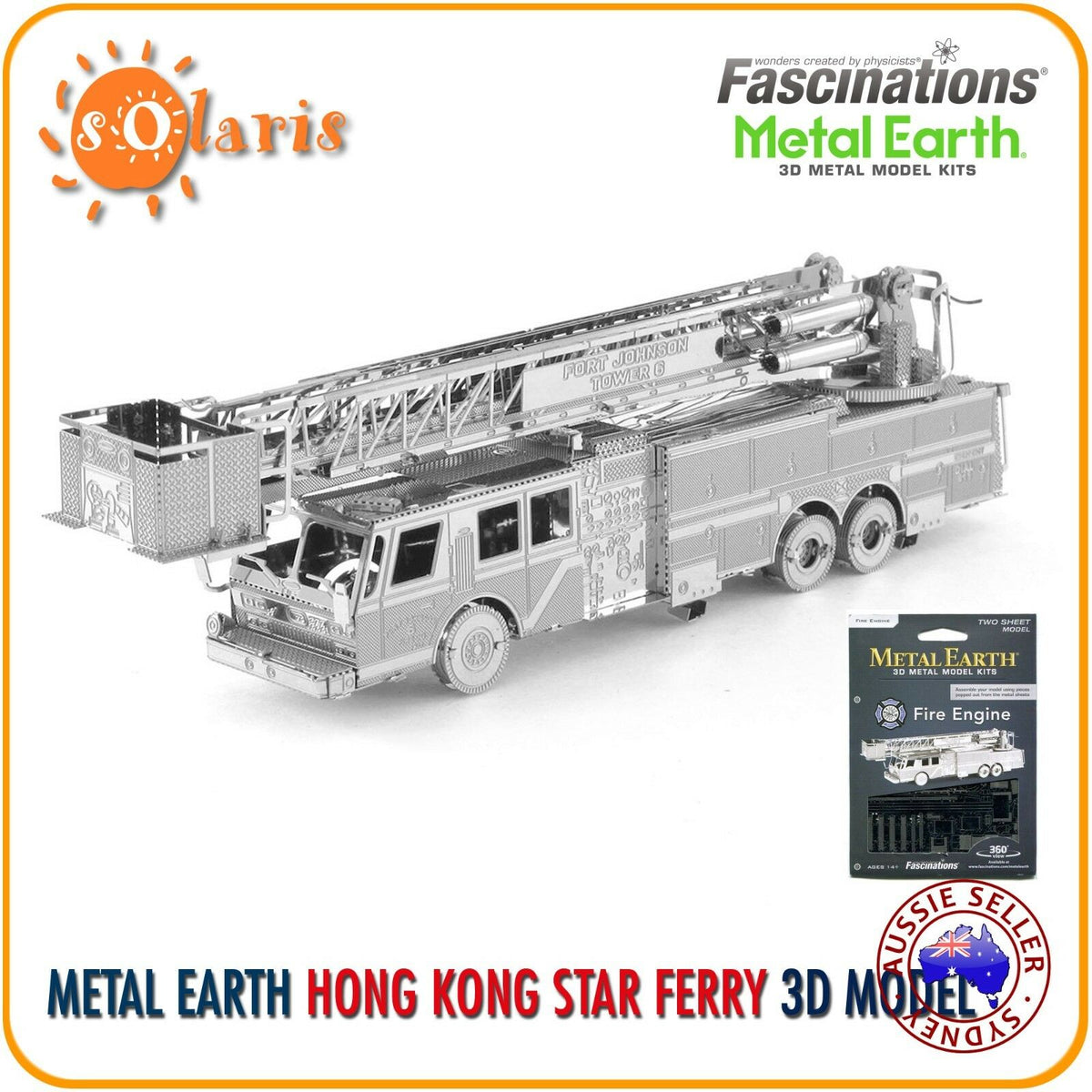  Metal Earth Fire Engine Truck 3D Metal Model Kit