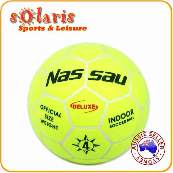 NASSAU DELUXE OFFICIAL SIZE 4 INDOOR SOCCER BALL 32-PANEL MOLDED FELT COVER