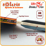 Double Fish 6A Table Tennis Bat Ping Pong Racket & 2 Balls Set Penhold Handle