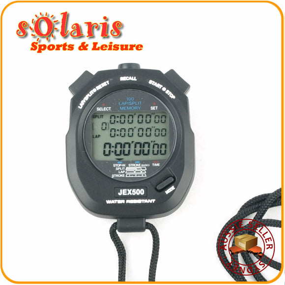 JEX500 Professional Athletics Stopwatch 100 Lap Memory Waterproof Sports Timer