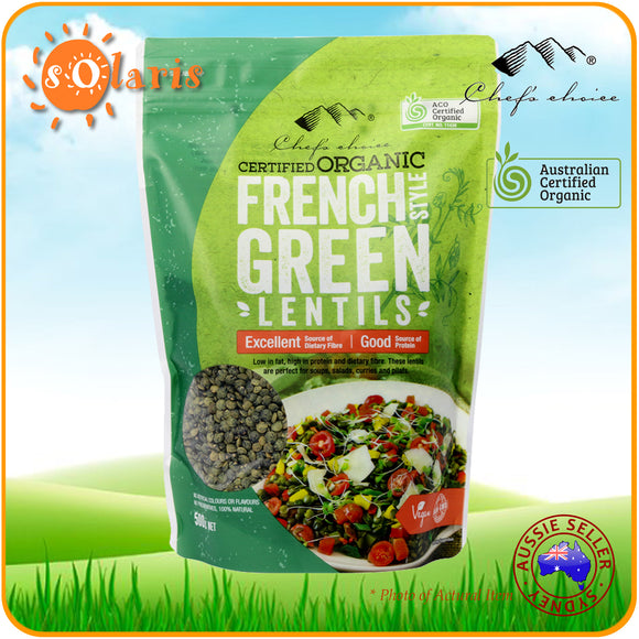 Chef's Choice Certified Organic French Style Green Lentils Buy in Kg Lot