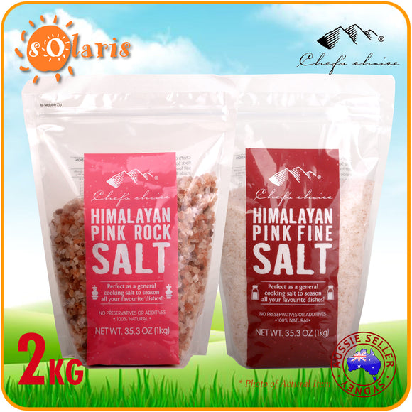 2Kg Chef's Choice Himalayan Pink Rock Salt/Pink Fine Salt All Natural High Mineral Pure Salt