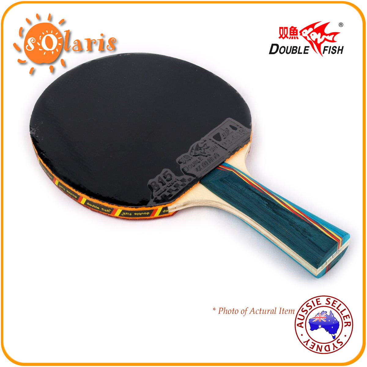 Double Fish 3A Table Tennis Bat Ping Pong Racket & 2 Balls Set Shakeha
