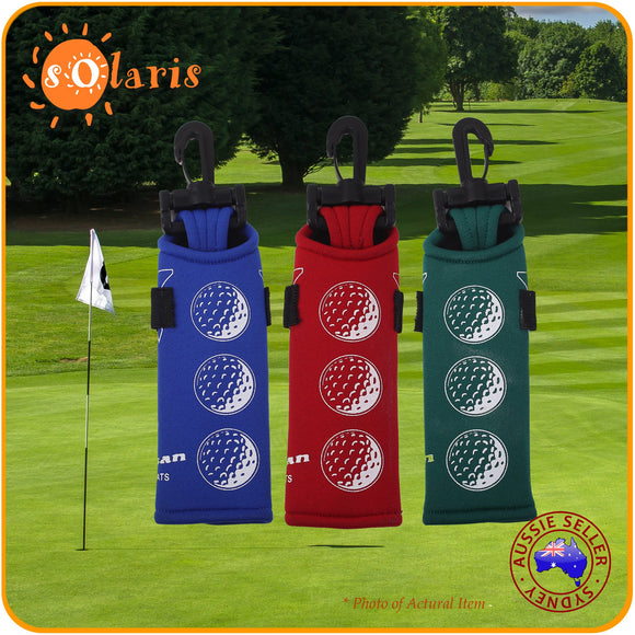 3x Golf Ball & Tee Holder to hold 3 Balls and 2 Tees