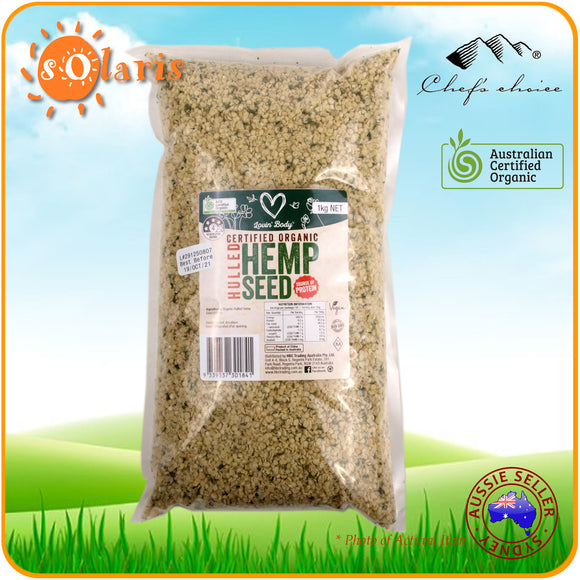 1Kg LOVIN' BODY Organic Hemp Seeds Australian ACO Certified Hulled Superfood