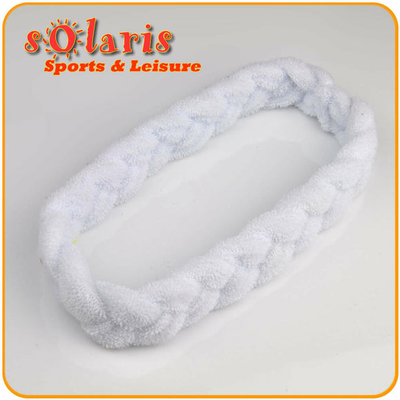 2 x Cotton Braided Headband Sports Sweatband Plush Absorbant for Fashion Comfort