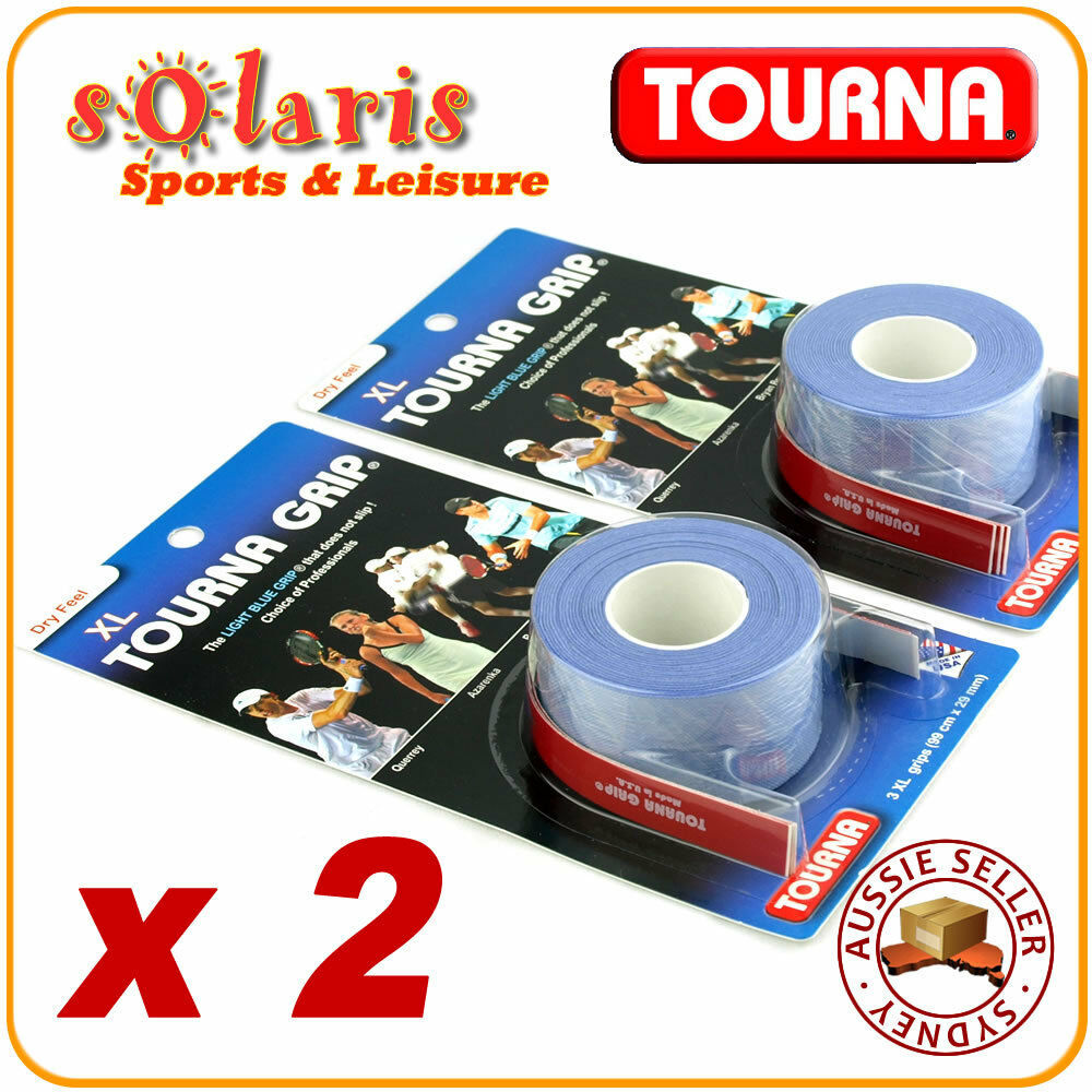 2x TOURNA GRIP XL 3-pack Original Dry Feel Extra-Large Tennis Racquet