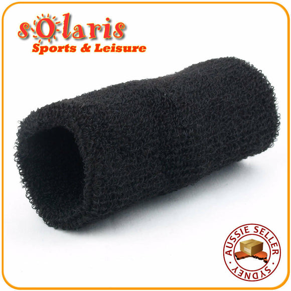 2x Cotton 12cm Jumbo Sports Wristband Thick Sweat Absorbent Elastic Wrist Towel