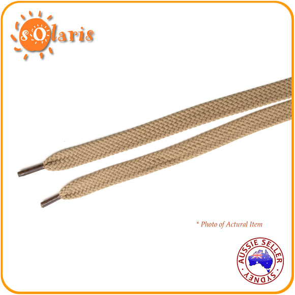 1x Pair 180 cm Desert Tan FLAT Shoelaces Super Long Polyester Laces 12 mm Width