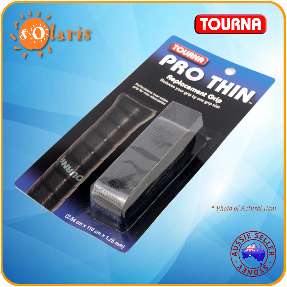 TOURNA PRO Thin Thinnest Tennis Racquet Replacement Grips Solaris