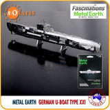 Fascinations Metal Earth GERMAN U-BOAT TYPE XXI 3D Laser Cut Submarine Model Kit