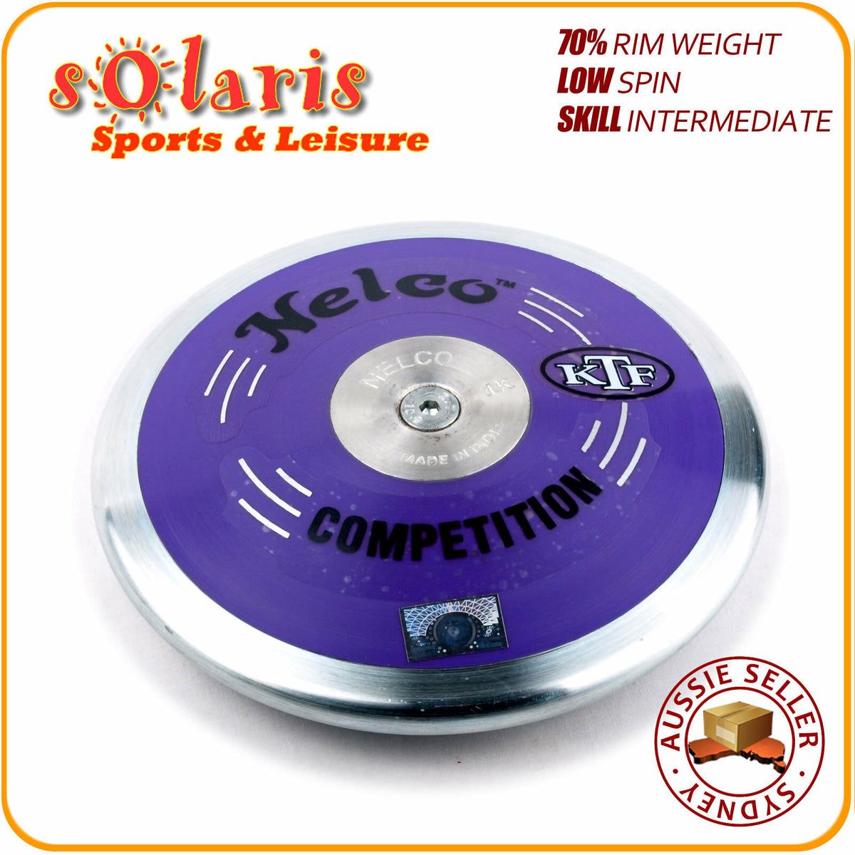 NELCO Purple Low Spin Discus 70% Rim Weight – Solaris Sports & Leisure