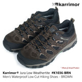 KARRIMOR Jura Low Weathertite Mens Waterproof Walking Hiking Camping Shoes-Brown