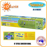 OUTDOOR PLAY 6ft Steel Portable Soccer Goal Kids Football Practice Net JC-5183ST