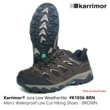 KARRIMOR Jura Low Weathertite Mens Waterproof Walking Hiking Camping Shoes-Brown