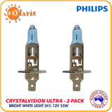 Philips CrystalVision Ultra H1 CVB2 Bright White Xenon Look Car Headlight Bulbs