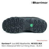 KARRIMOR Jura MID Weathertite Mens Waterproof Walking Hiking Camping Shoes-BLACK