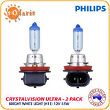 Philips CrystalVision Ultra H11 CVB2 Bright White Xenon Look Car Headlight Bulbs