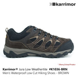 KARRIMOR Jura Low Weathertite Mens Waterproof Walking Hiking Camping Shoes-Brown