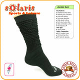 KoolFree Women's Aerobic Fitness Functional Sports Slouch Socks 1 pr Black/White