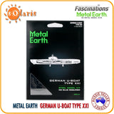 Fascinations Metal Earth GERMAN U-BOAT TYPE XXI 3D Laser Cut Submarine Model Kit