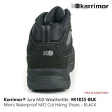 KARRIMOR Jura MID Weathertite Mens Waterproof Walking Hiking Camping Shoes-BLACK