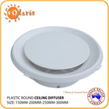 ABS Plastic Round Ceiling Cone Diffuser Grill Vent 150mm/200mm/250mm/300mm