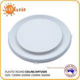 ABS Plastic Round Ceiling Cone Diffuser Grill Vent 150mm/200mm/250mm/300mm