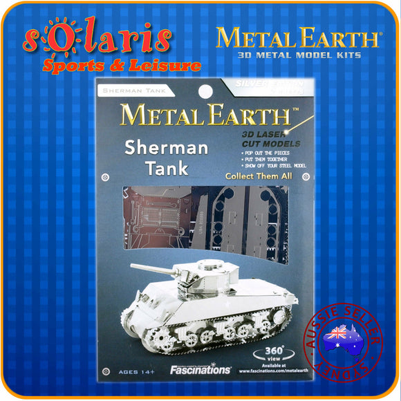 Fascinations Metal Earth Sherman Tank 3D Miniature WWII Tank Vehicle Model