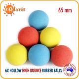 6x Rubber Dog Fetch Balls High Bounce Pet Toy Ball Medium 2.5 in 65mm