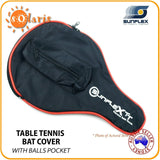 SUNFLEX BAT SAFE Table Tennis Bat Cover with Ball Pocket Nylon Full Racket Case