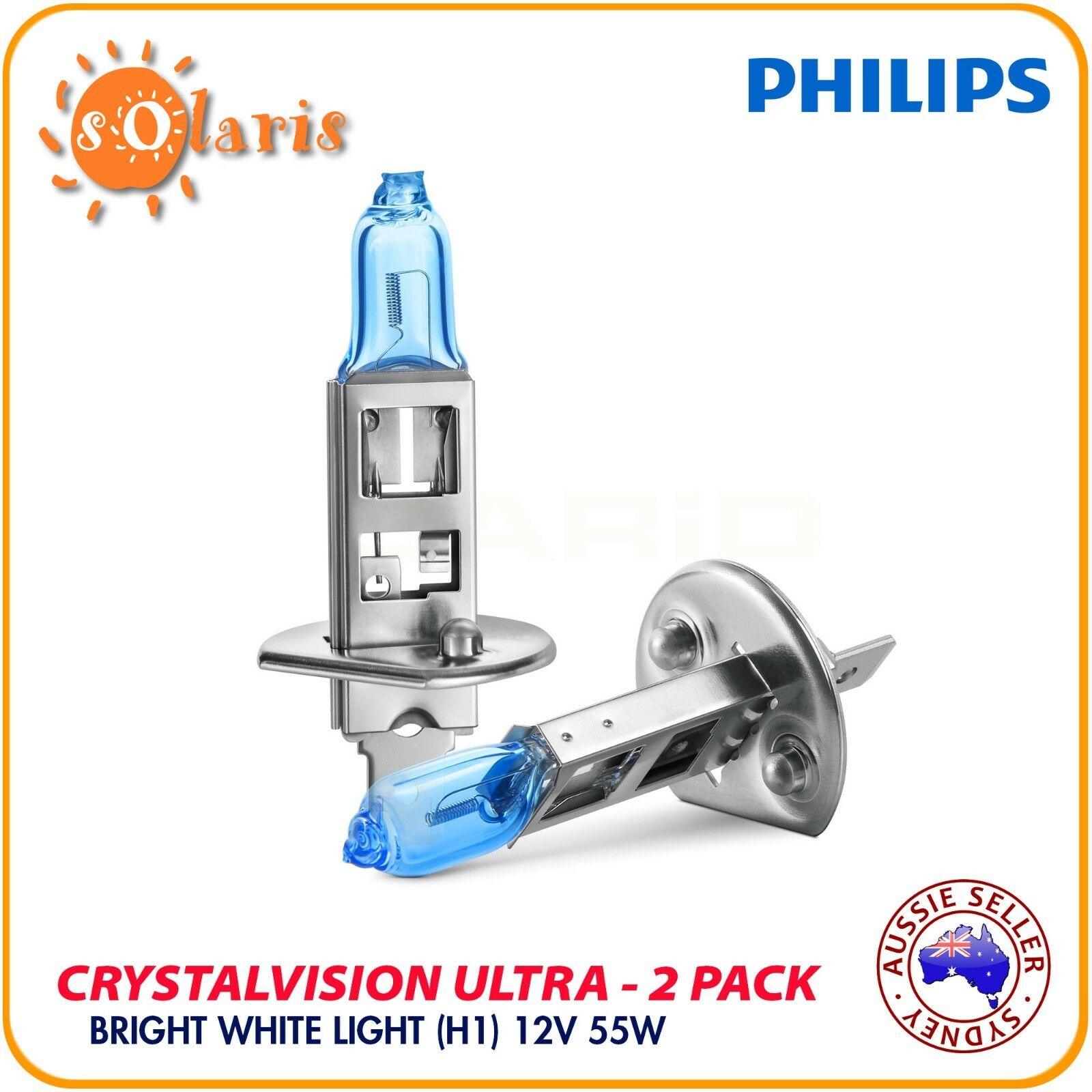  Philips H1 CrystalVision ultra Upgrade Headlight Bulb (Pack of  2) : Automotive
