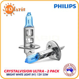 Philips CrystalVision Ultra H1 CVB2 Bright White Xenon Look Car Headlight Bulbs