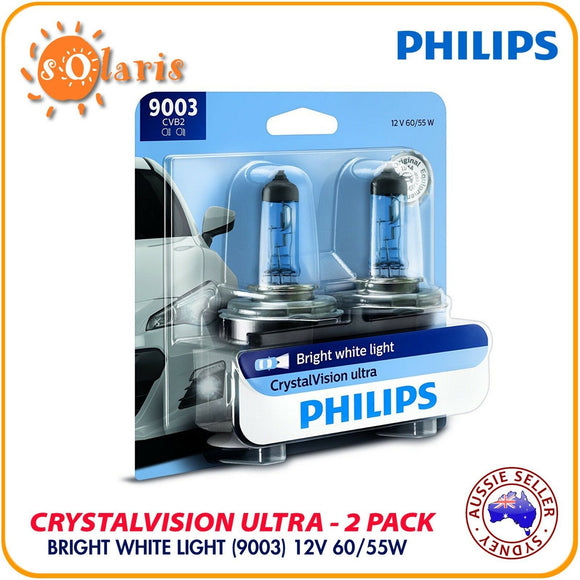 Philips CrystalVision Ultra 9003/H4 CVB2 Bright White Xenon Look Headlight Bulbs