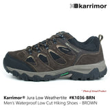 KARRIMOR Jura Low Weathertite Mens Waterproof Walking Hiking Camping Shoes-Brown