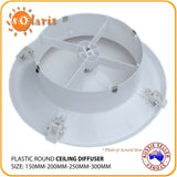 ABS Plastic Round Ceiling Cone Diffuser Grill Vent 150mm/200mm/250mm/300mm