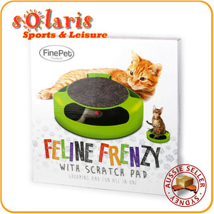 Feline Frenzy Kitten Chasing Toy Pet Grooming Set with Cat Claws Scratching Pad