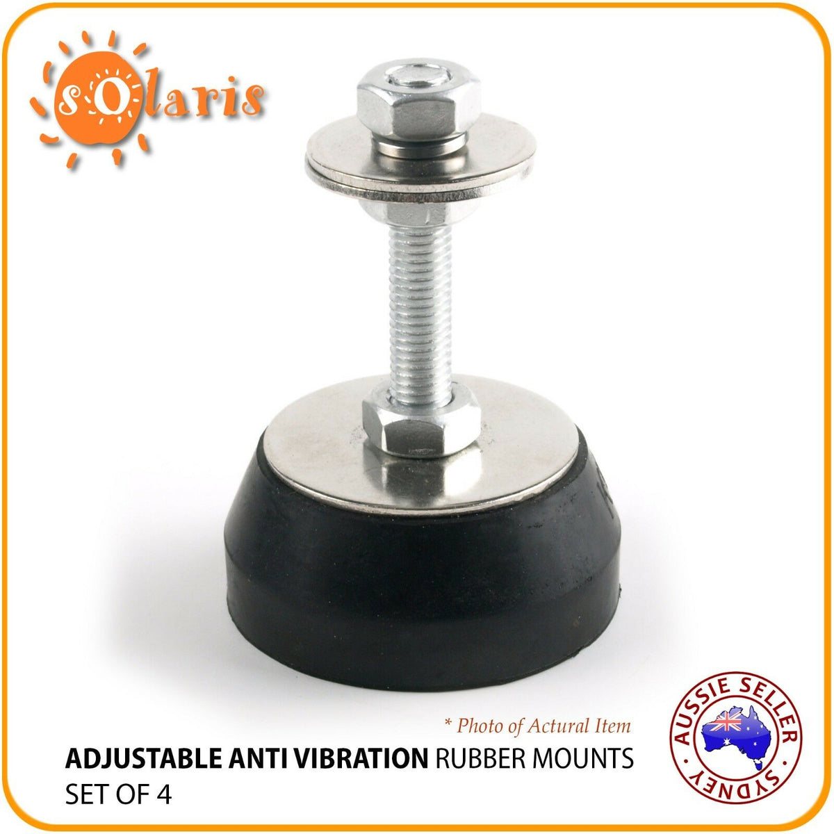 4x Air Conditioner Anti Vibration Rubber Mounts Adjustable Height Stan