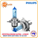 Philips CrystalVision Ultra 9003/H4 CVB2 Bright White Xenon Look Headlight Bulbs