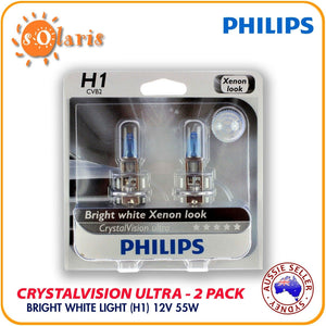 Philips CrystalVision Ultra H1 CVB2 Bright White Xenon Look Car Headlight Bulbs