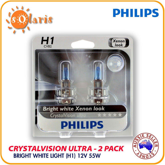 Philips CrystalVision Ultra H1 CVB2 Bright White Xenon Look Car